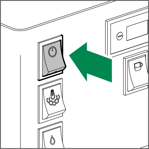 Pour éteindre la machine, mettre l’interrupteur principal en position OFF